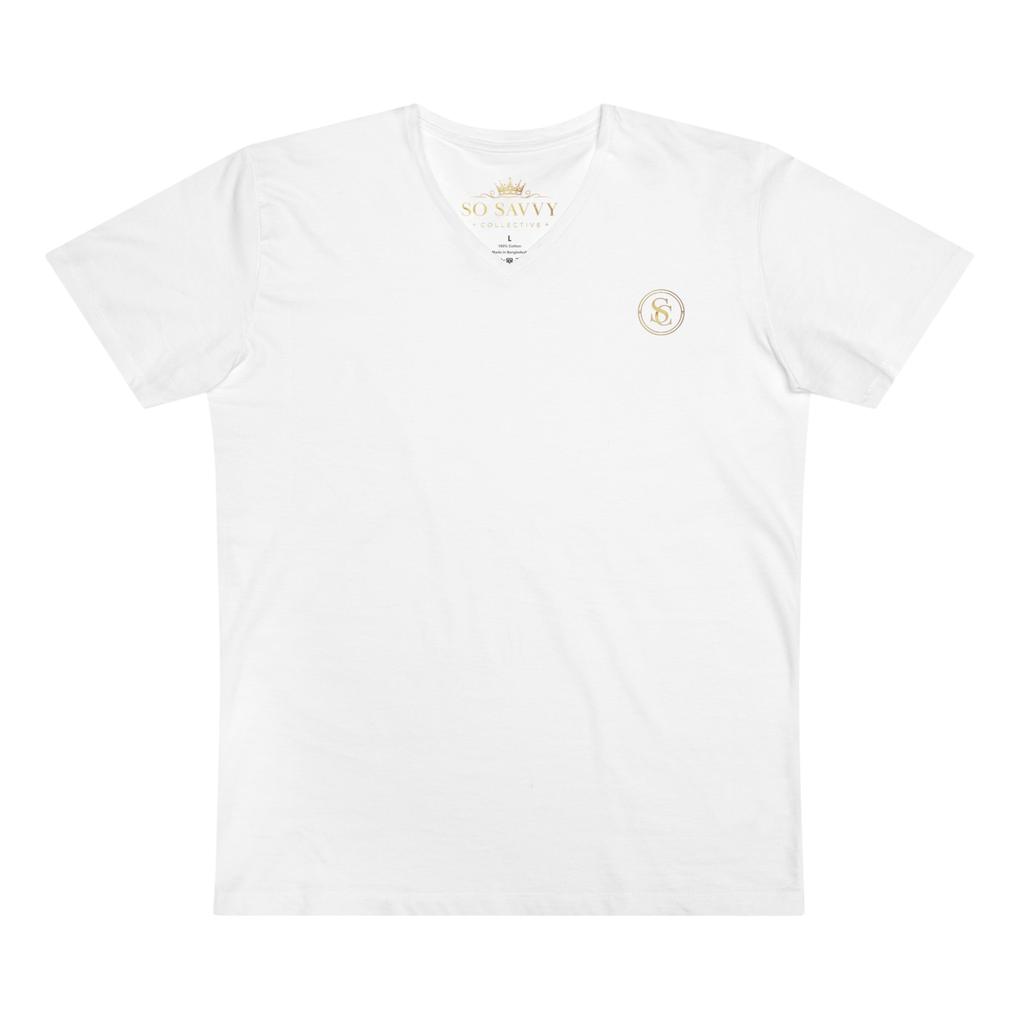 Men’s V‑Neck T-Shirt — Classic White Presenter Tee