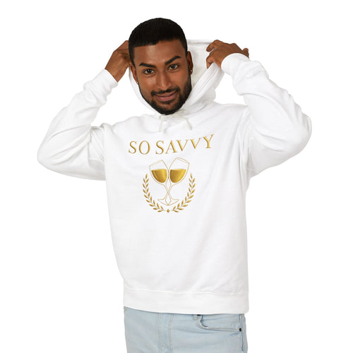So Savvy Wine Hoodie — 'So Savvy' Graphic Lightweight Hooded Sweatshirt