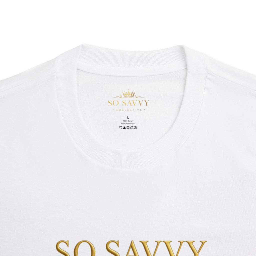 So Savvy Tee — Gold Wine Glasses Graphic Shirt