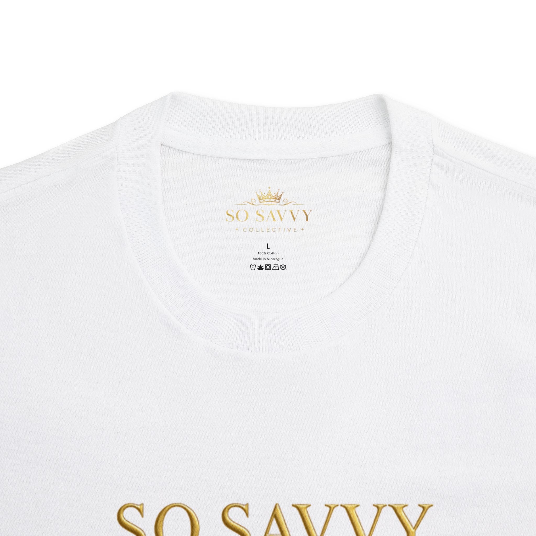 So Savvy Tee — Gold Wine Glasses Graphic Shirt