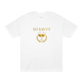 So Savvy Tee — Gold Wine Glasses Graphic Shirt